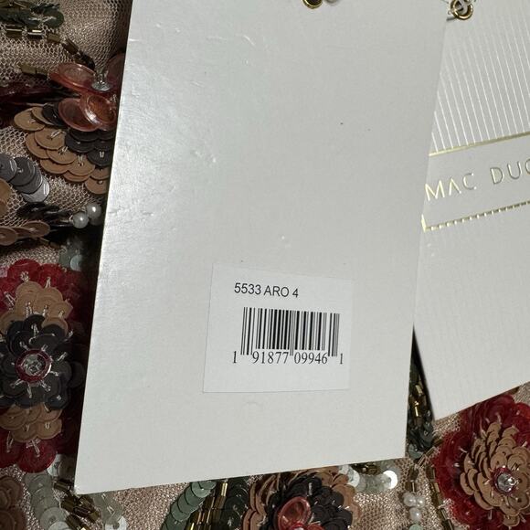 MAC DUGGAL 5533 Embellished Gown 4 Antique Rose High Neck Long Sleeves NWT $798 - Picture 11 of 16